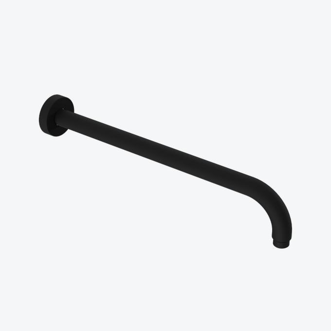 Ramię prysznicowe ścienne 40 cm okrągłe, czarny mat