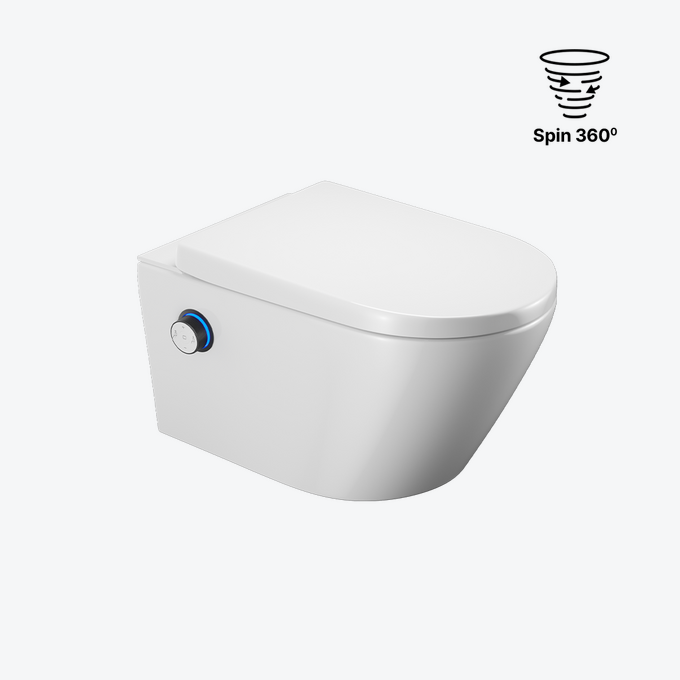 Dakota 2.0 D3 Spin 360 miska WC z funkcją bidetu, spłukiwanie wirowe, pokrętło sterujące czarny mat