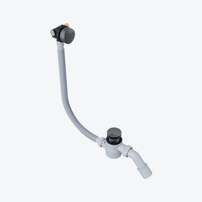 Hover syfon wannowy z napełnianiem czyszczony od góry, rozmiar do każdej wanny, grafit szczotkowany