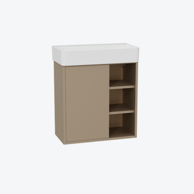 Ness szafka wisząca 60 cm podumywalkowa lakierowana umywalka Ness cappucino mat/biały połysk