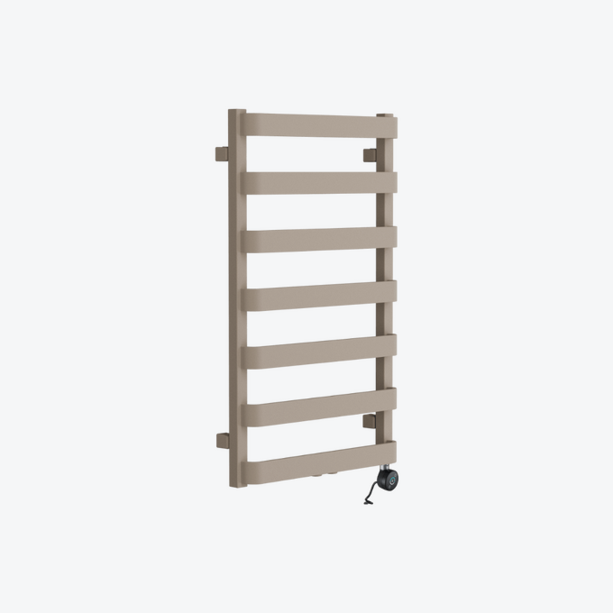 Meteor grzejnik łazienkowy elektryczny 85x50 cm z grzałką elektryczną 400W, cappuccino